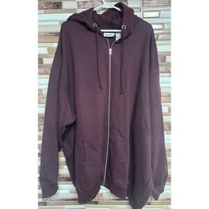 Men's KingSize Zip-Up Hoodie Big 3XL - Burgundy